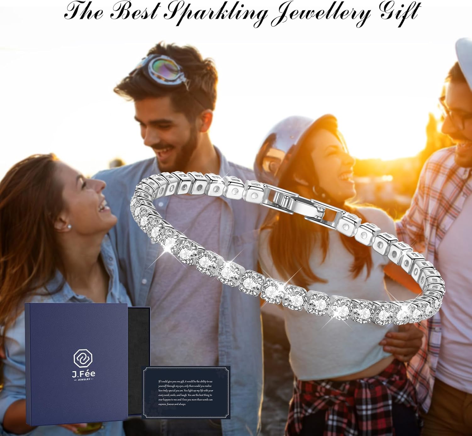 Thumbnail 5 de J.Fée 4MM Bracciale Tennis in Argento con zirconi 4MM, chiusura a incastro e confezione regalo