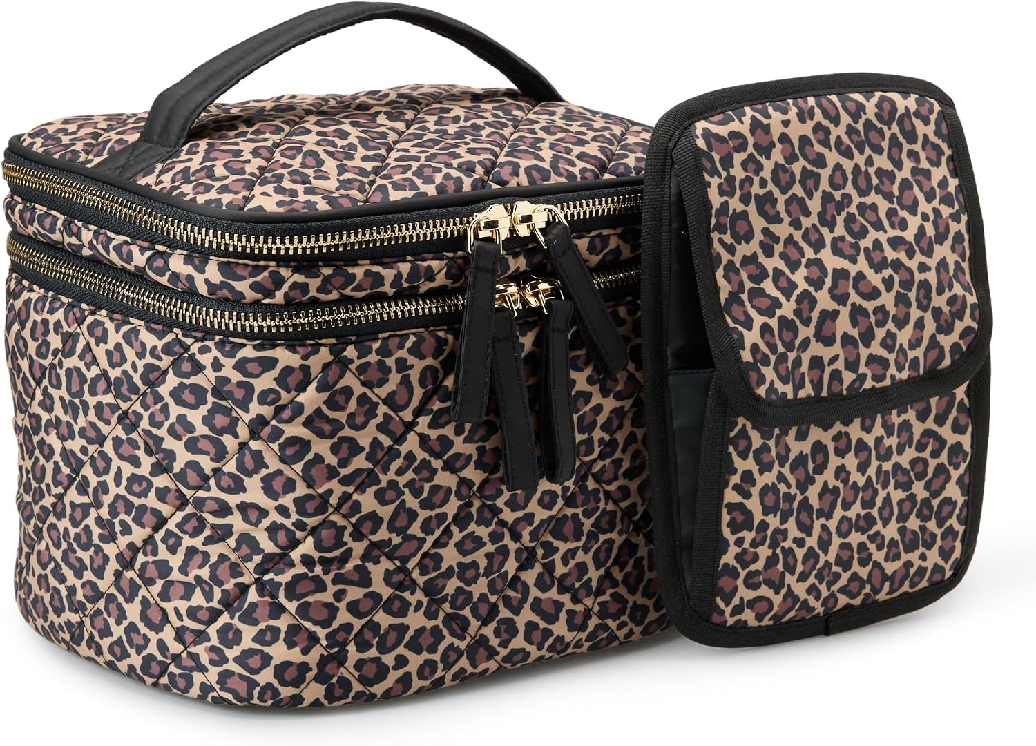 Detalle 2 de Amazon Essentials Damen gesteppt Multifunktionale Kosmetiktasche mit Pinsel Fächern – Organizer für Schminktisch & Reise