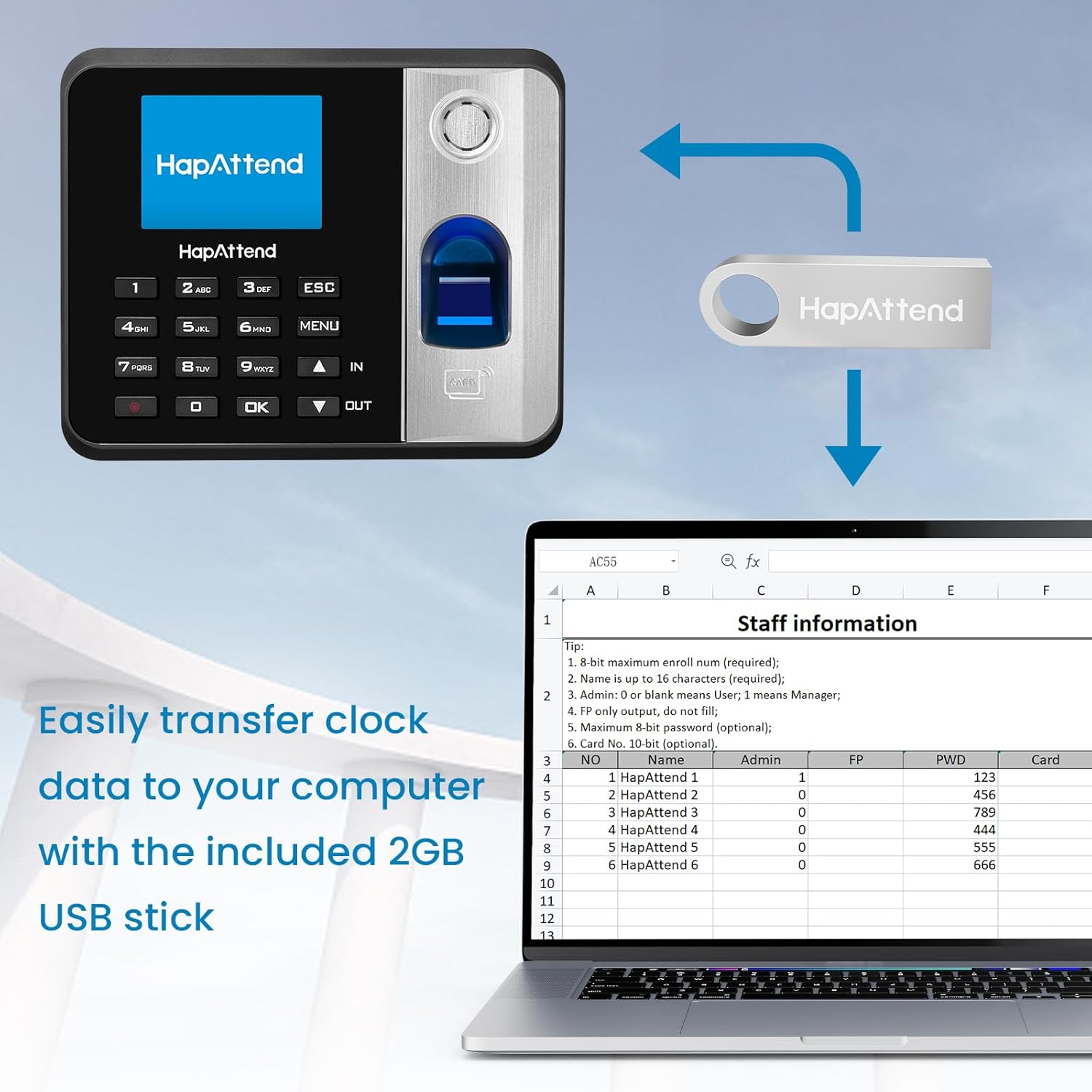 Thumbnail 5 de HapAttend H1 Clocking in Machine – A Practical Standalone Fingerprint & RFID Attendance Solution for Small Businesses