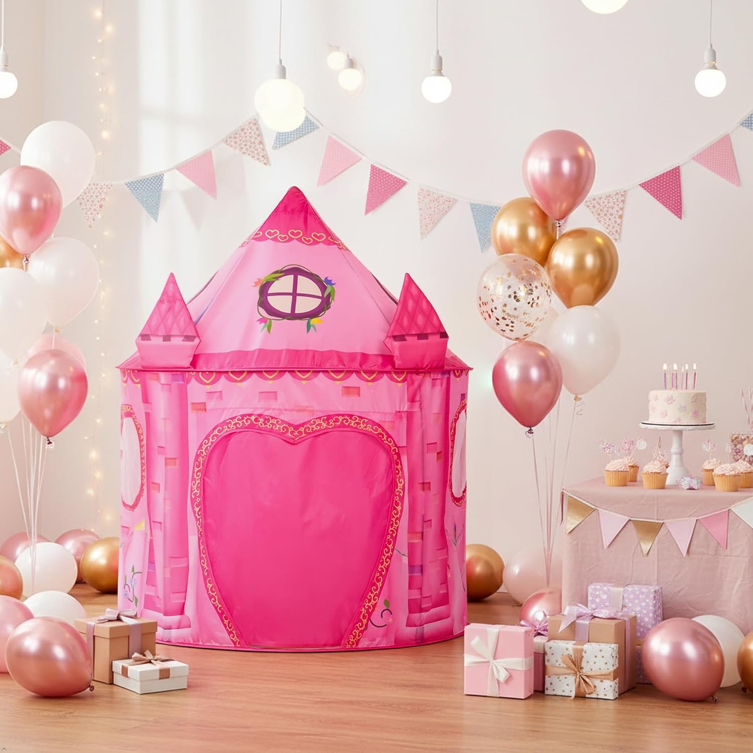 Thumbnail 6 de Benebomo Tente Enfant — Tente Château Rose, Maison de Jeu d’intérieur pliable