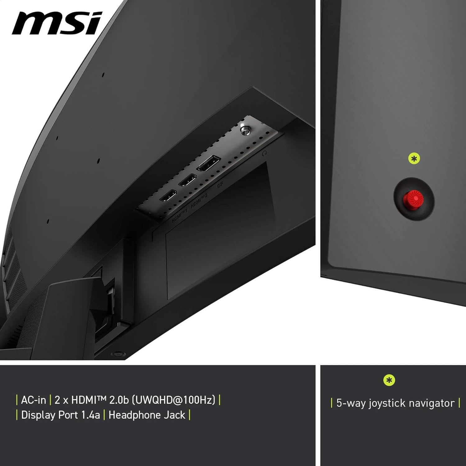 Thumbnail 4 de MSI MAG 346CQ 34-Zoll UWQHD Curved Gaming-Monitor (3440 x 1440, 180 Hz, 1500R, VA)