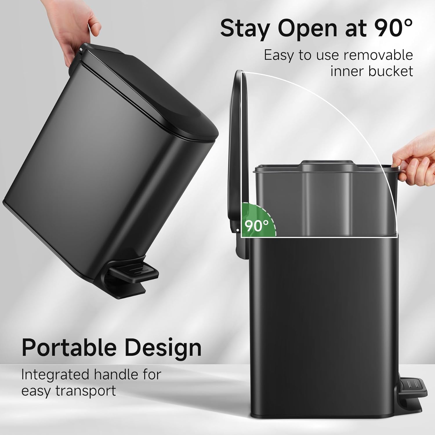 Detalle 2 de TIPGO Slim Bathroom Trash Can 6 L 🗑