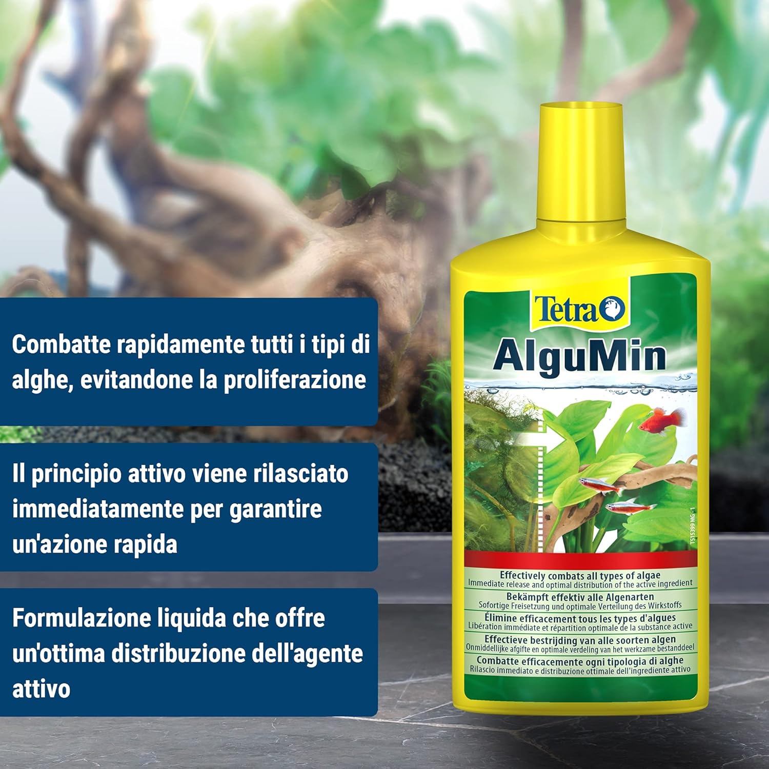 Detalle de Tetra AlguMin 500 ml: controllo rapido delle alghe in acquari d’acqua dolce