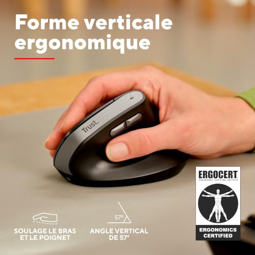 Thumbnail 2 de Trust Yuno Souris Ergonomique Sans Fil — Souris verticale rechargeable Noir