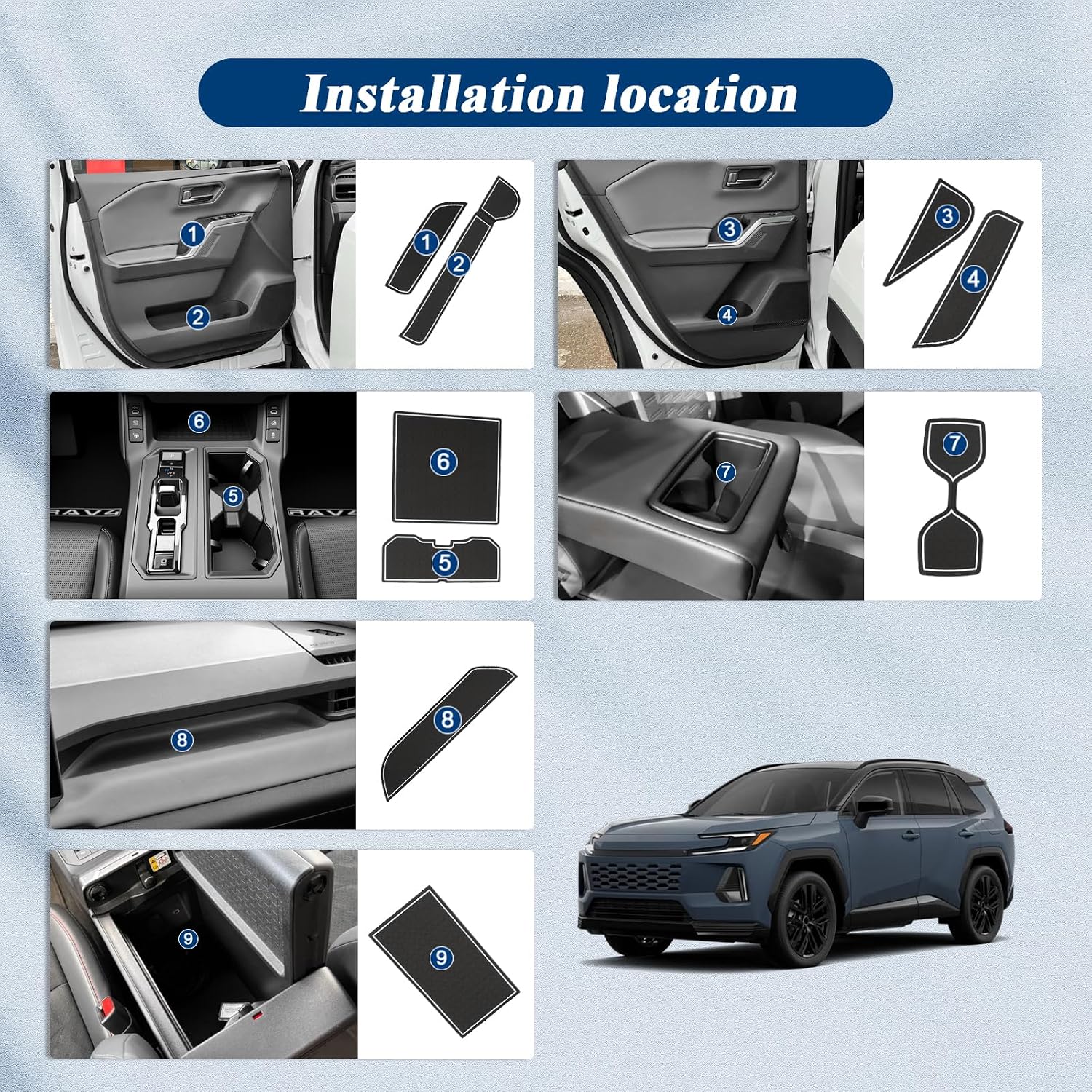 Detalle 2 de BIBIBO car interior mats 2026 RAV4