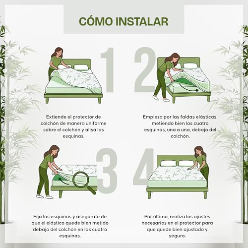 Thumbnail 6 de Utopia Bedding Protector de colchón impermeable 135 x 190 x 30 cm de viscosa (Oeko-Tex)
