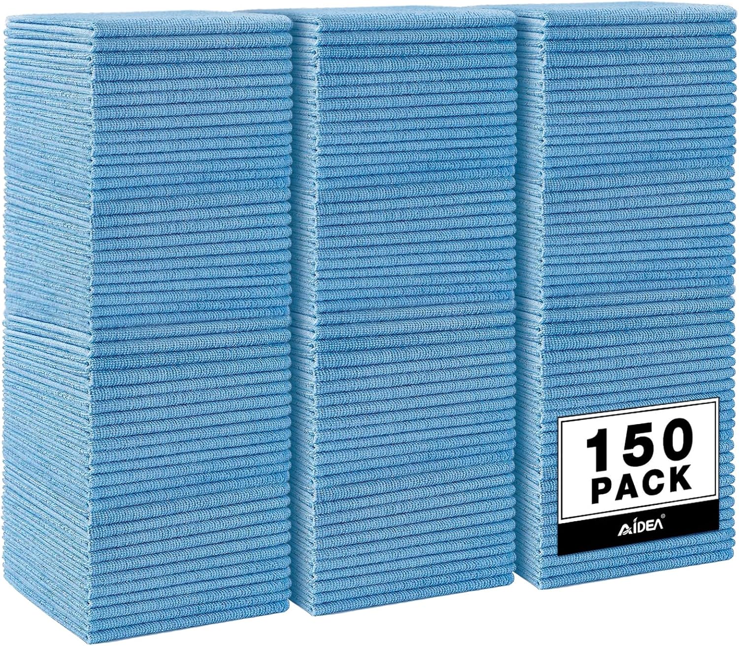 Detalle de AIDEA Microfiber Cleaning Cloths, 150-Pack, Blue, 12 x 12 Inches