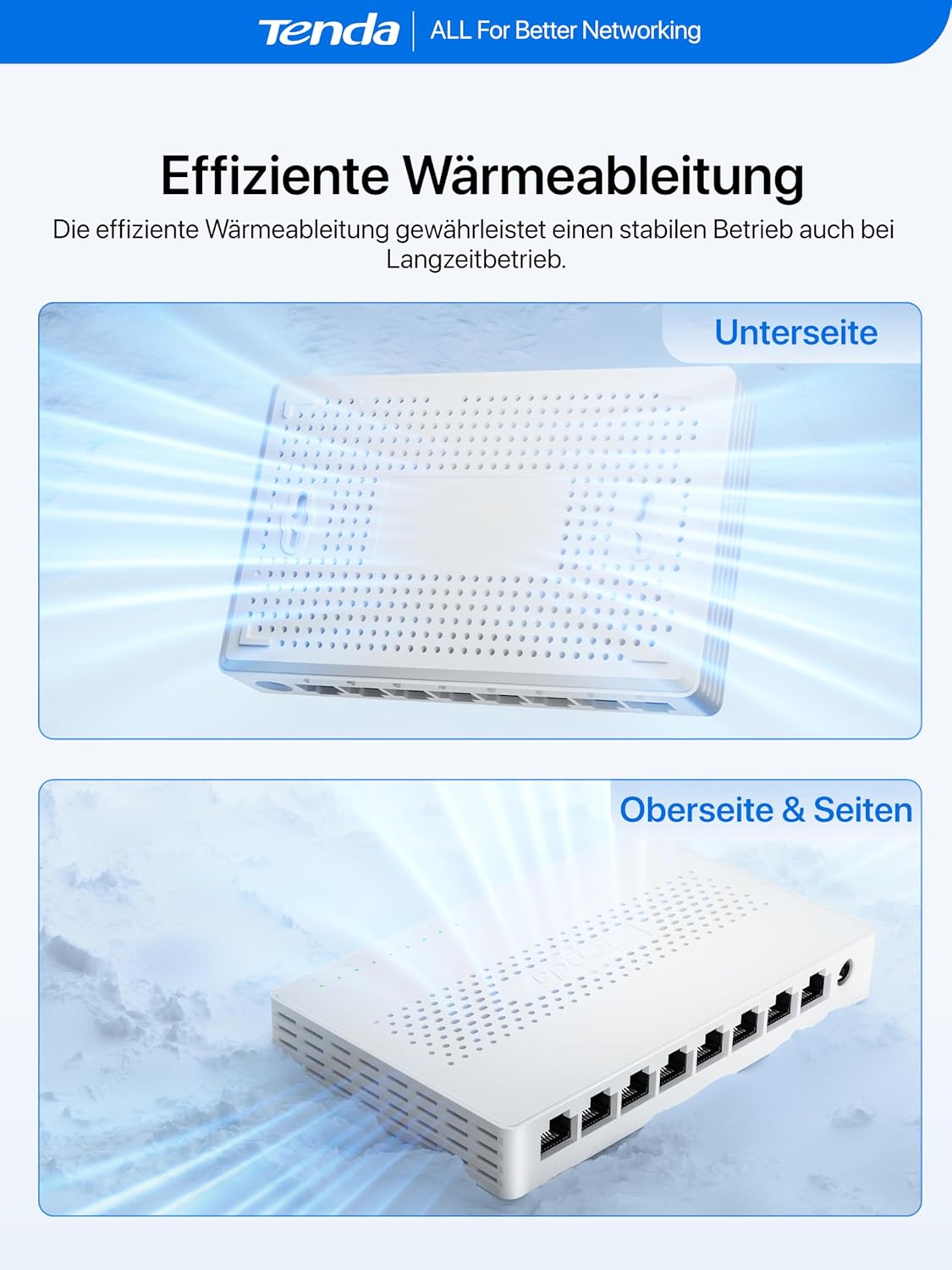 Thumbnail 5 de Tenda SM108: 8-Port 2,5-Gbit LAN-Switch für NAS, Server und Gaming-PCs