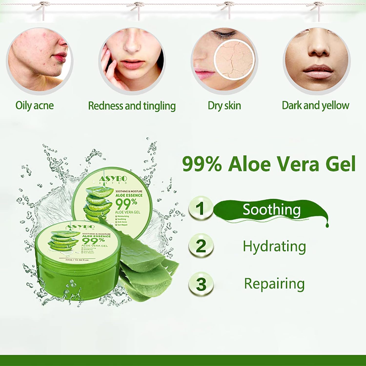Thumbnail 3 de Aloe Vera Gel 300 ml von ASYBO