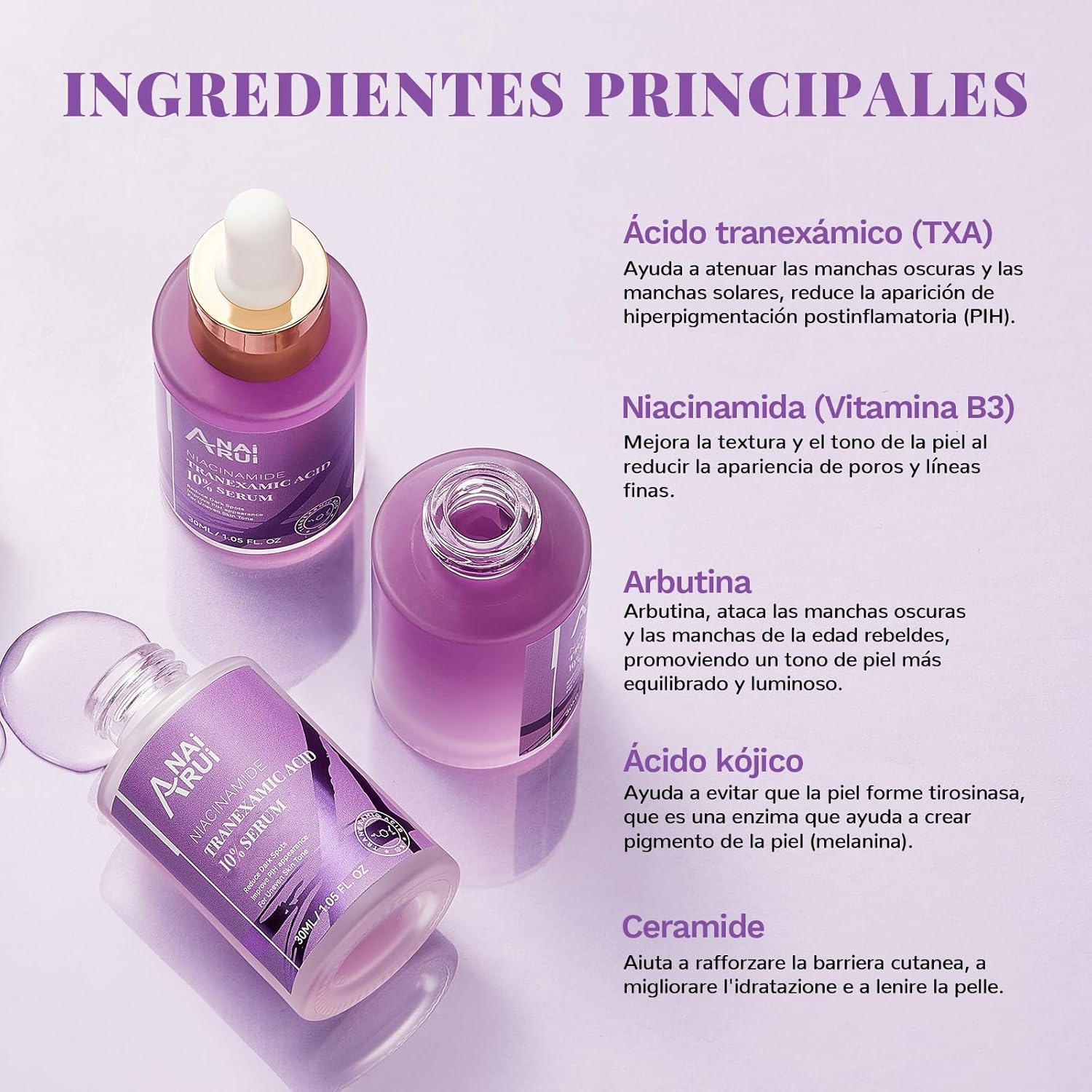 Detalle 2 de ANAiRUi 10% Sérum tranexámico 30 ml para manchas
