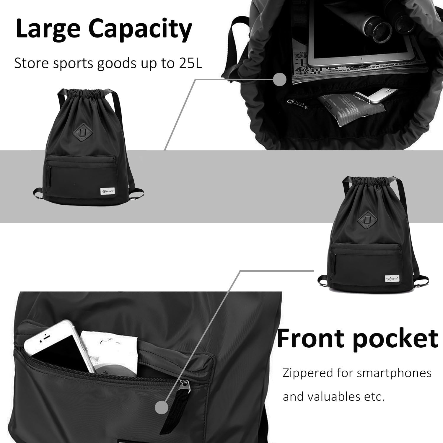 Thumbnail 2 de Risefit Waterproof Swimming Bags Drawstring Gym Bag