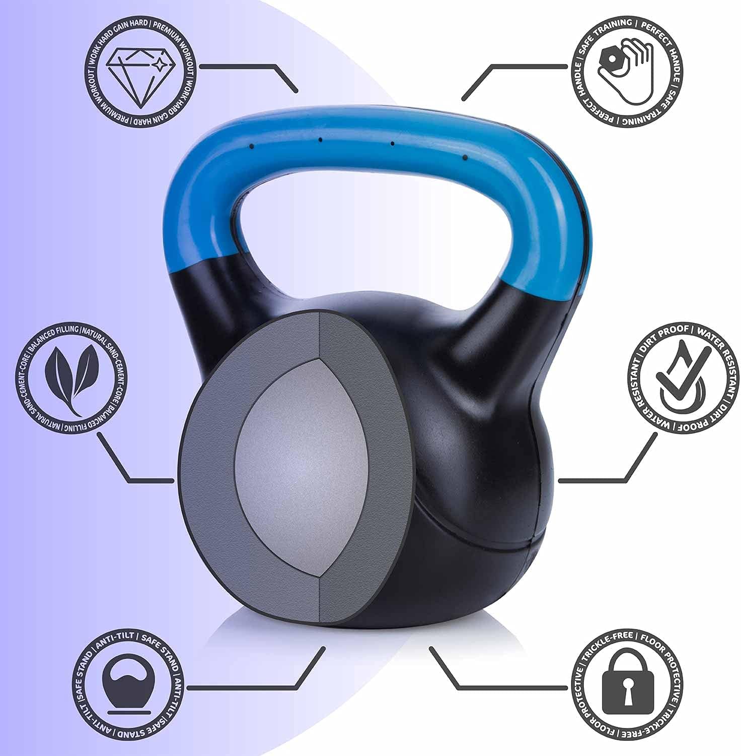Thumbnail 3 de Body & Mind Kettlebell Kugelhantel 2–20 kg – Profi Kunststoffmantel für intensives Krafttraining