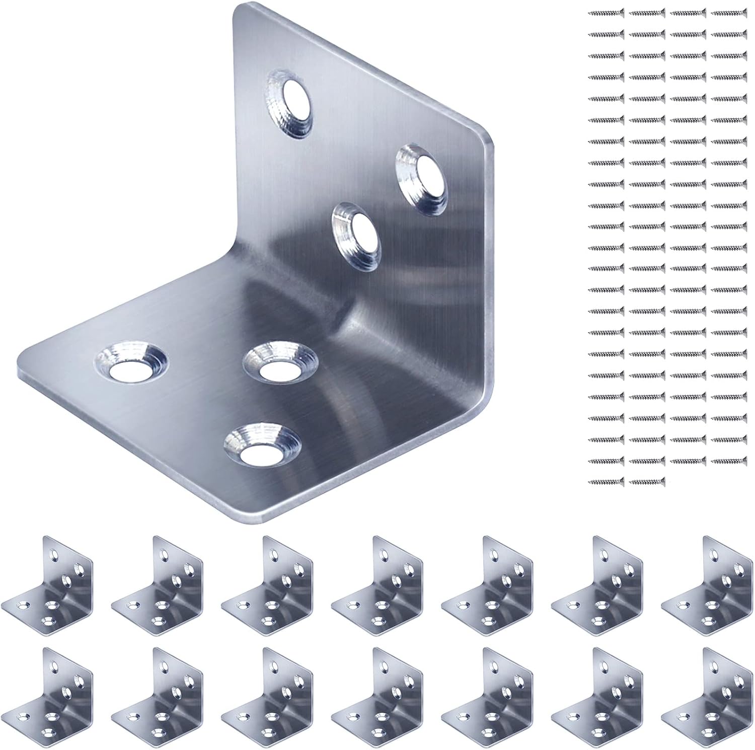 Detalle de Gorffy Angle Brackets 15PCS – Heavy Duty L Brackets for Wood & Metal, 30 x 30 x 38 x 1.2 mm
