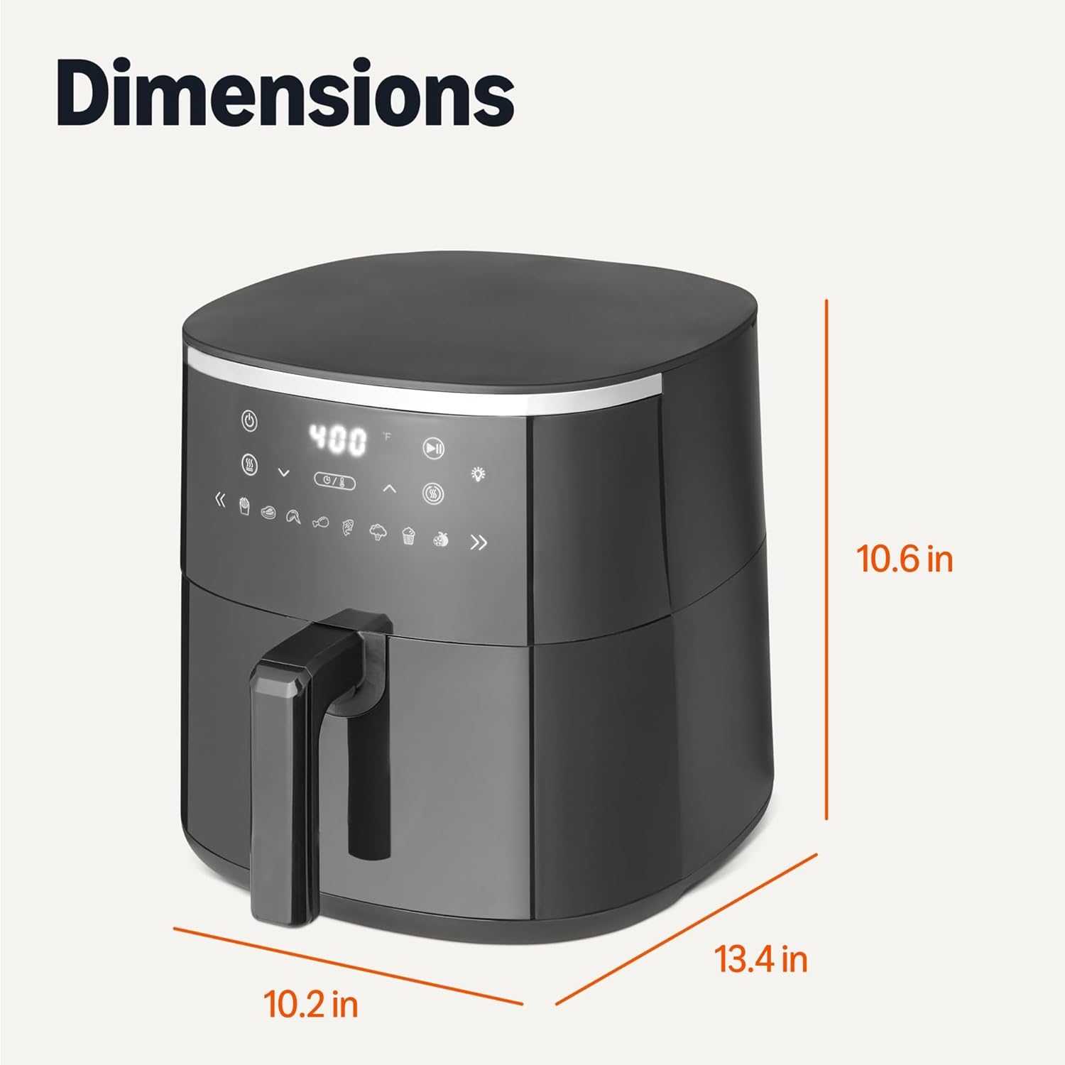 Thumbnail 4 de Amazon Basics 4.4-Quart Air Fryer with Easy View Window (1400W) and 8 Preset Menus