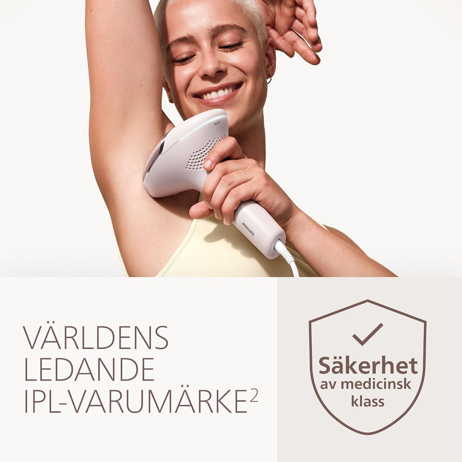 Detalle de Philips Lumea 9000 BRI938/00 IPL-hårborttagare med tre tillbehör och SmartSkin