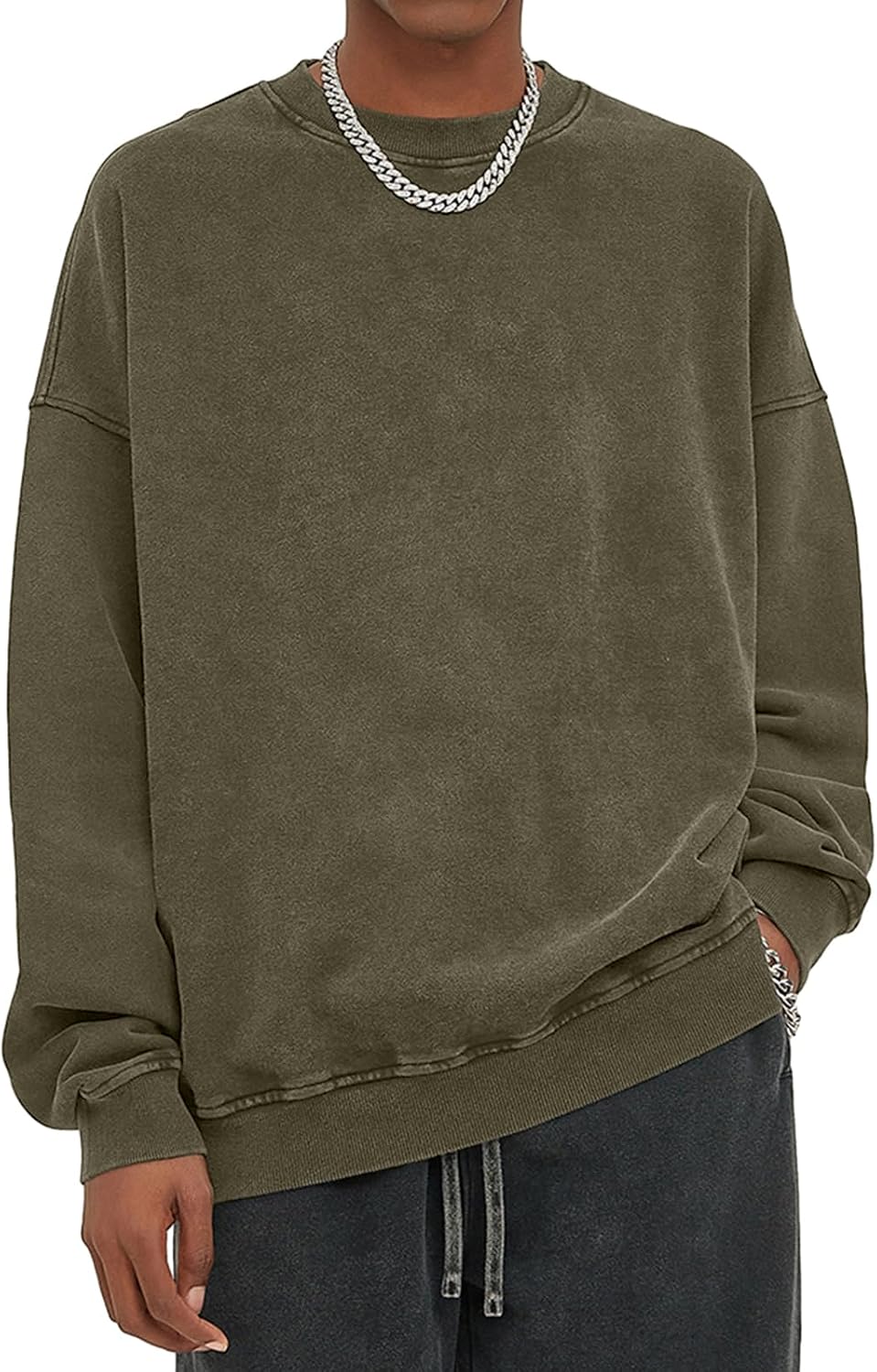 Detalle de KEEPSHOWING Oversized Vintage Hoodie for Men