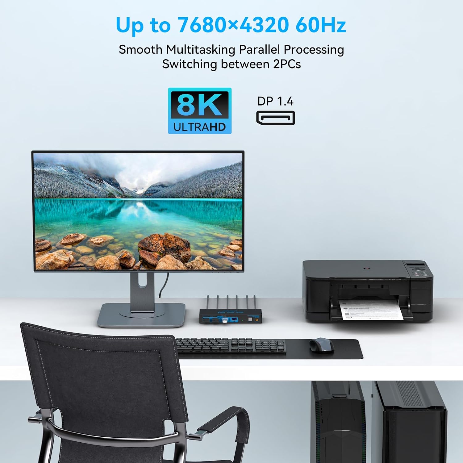 Detalle 2 de CMSTEDCD-GMXHK-US-SW204N-Deep Blue DisplayPort KVM Switch, 8K@60Hz