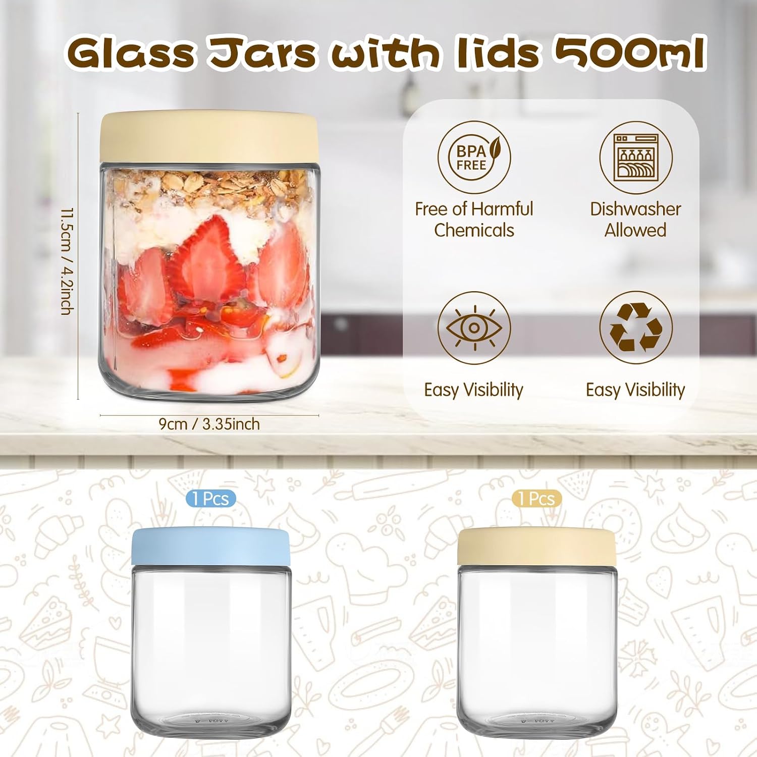 Detalle 2 de YUEYEE Glasbehälter 500 ml