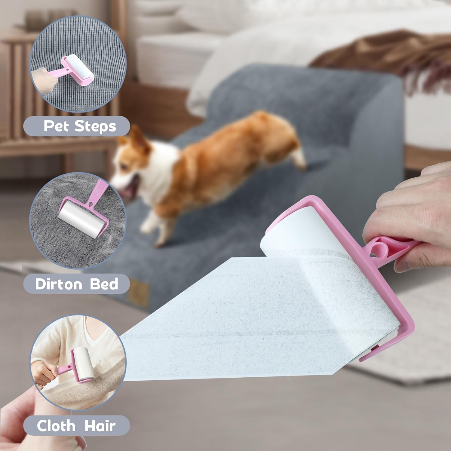 Thumbnail 5 de Dog Stairs 3-step grey foam ramp for small pets