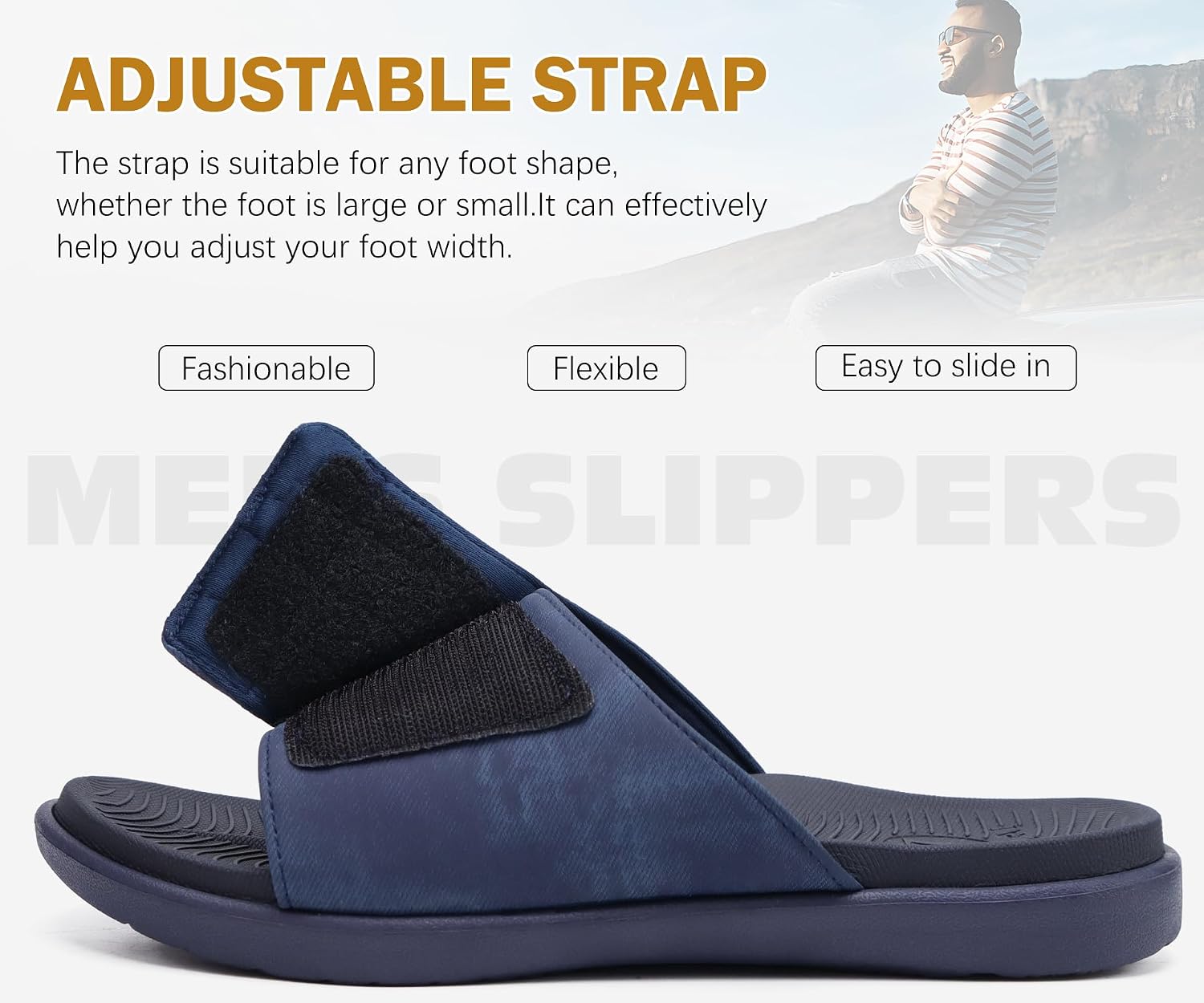 Thumbnail 4 de ONCAI Mens Sandals: Adjustable Straps, Orthotic Arch Support, Open-Toe Comfort for Active Lifestyles