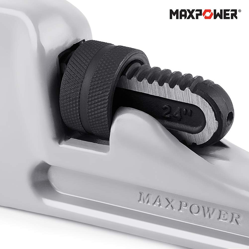 Thumbnail 3 de MAXPOWER Pipe Wrench 600mm (24-Inch) Aluminum Straight Pipe Wrench