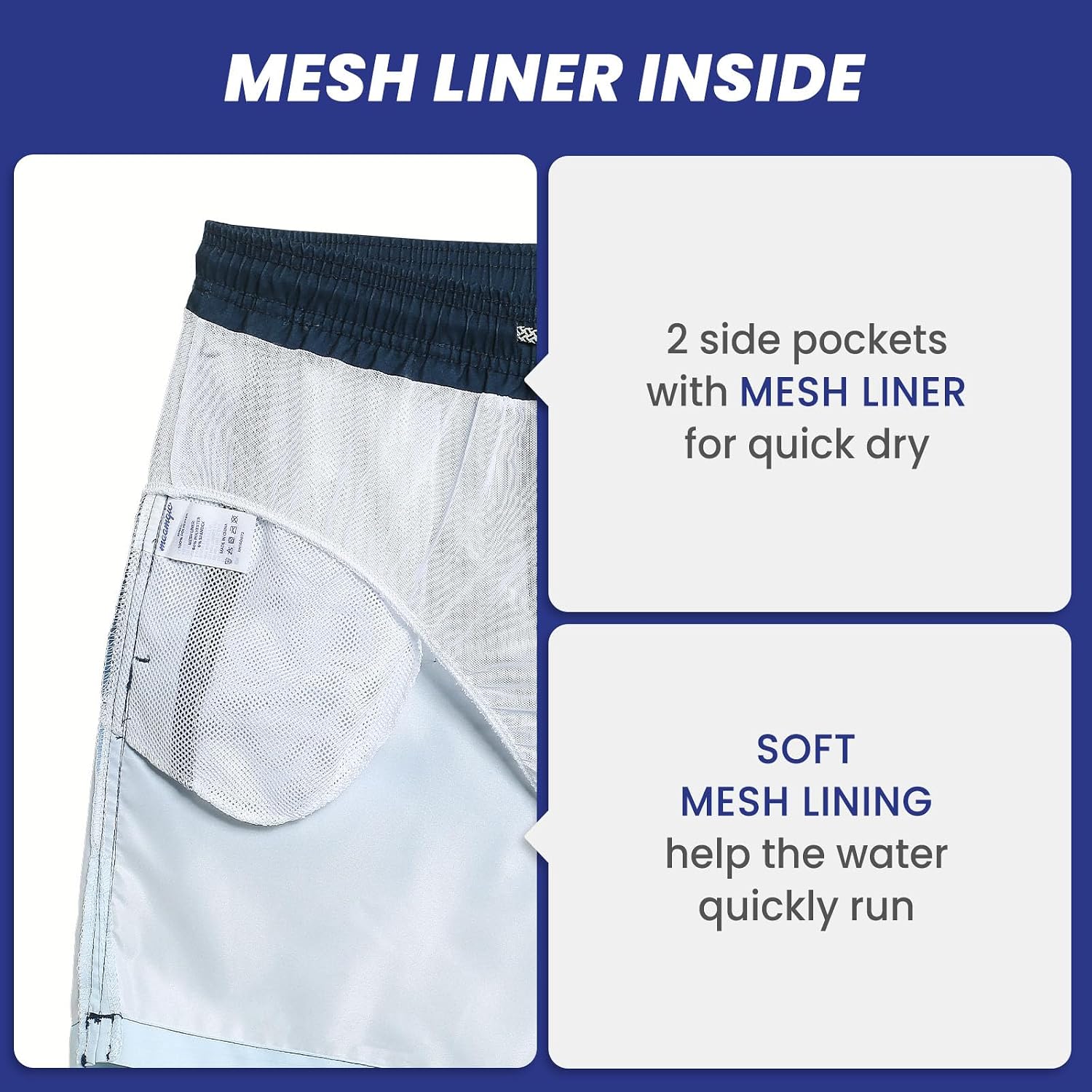 Thumbnail 2 de MaaMgic men’s quick-dry swimming shorts with mesh lining, pockets and drawstring