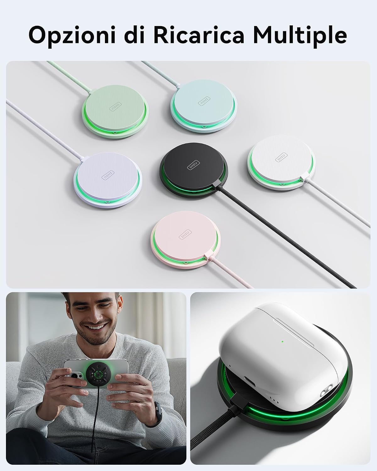 Detalle 2 de INIU Caricatore Wireless Qi2 15W MagSafe