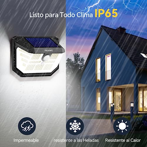 Thumbnail 5 de TECKNET Luz Solar Exterior con 231 LED, 300° de Iluminación y Sensor de Movimiento (4 Paquetes) | Ideal para Jardín y Garaje