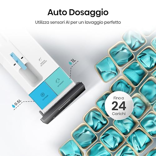 Detalle de Hisense WF7S1247BW: Lavatrice a Carica Frontale da 12 Kg con AI, Vapore e Autodose