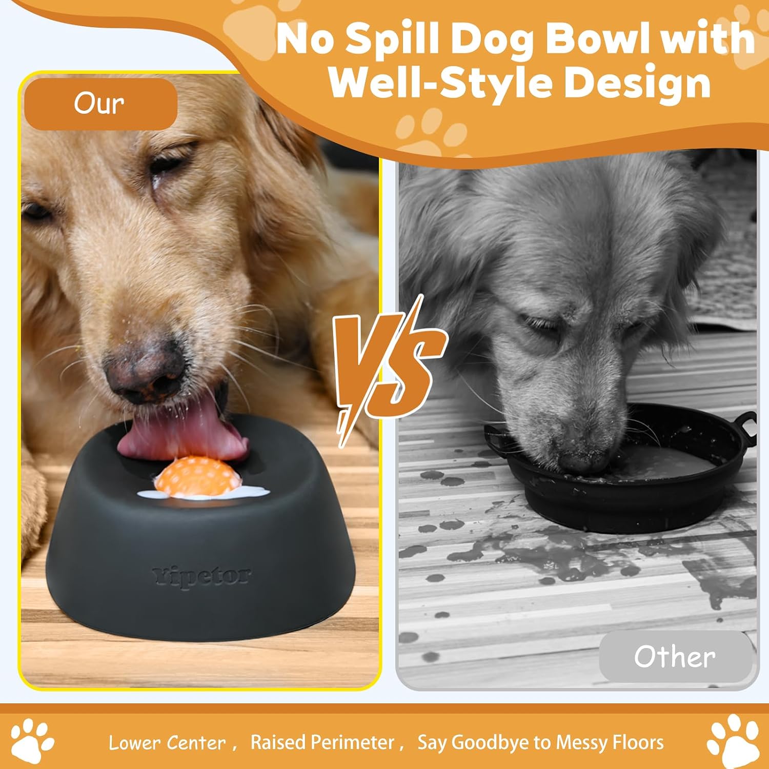 Detalle de Yipetor Slow Feeder Dog Bowl for Liquid Treats — Anti-Slip Ball-in Bone Broth Lick Bowl for All Breeds