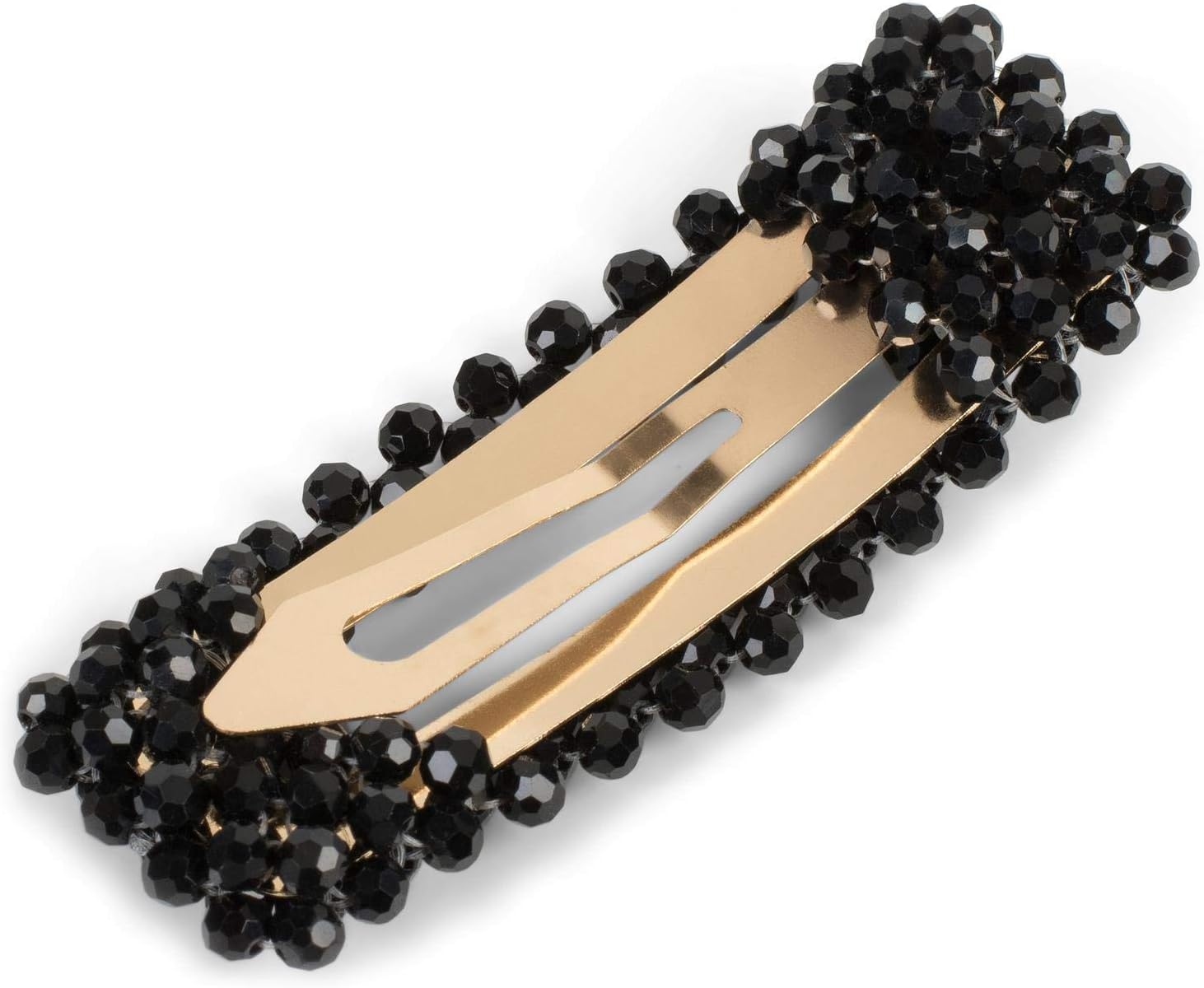 Detalle 2 de styleBREAKER mollette per capelli con perle in plastica e chiusura a clip — nero, 8 × 2,7 cm