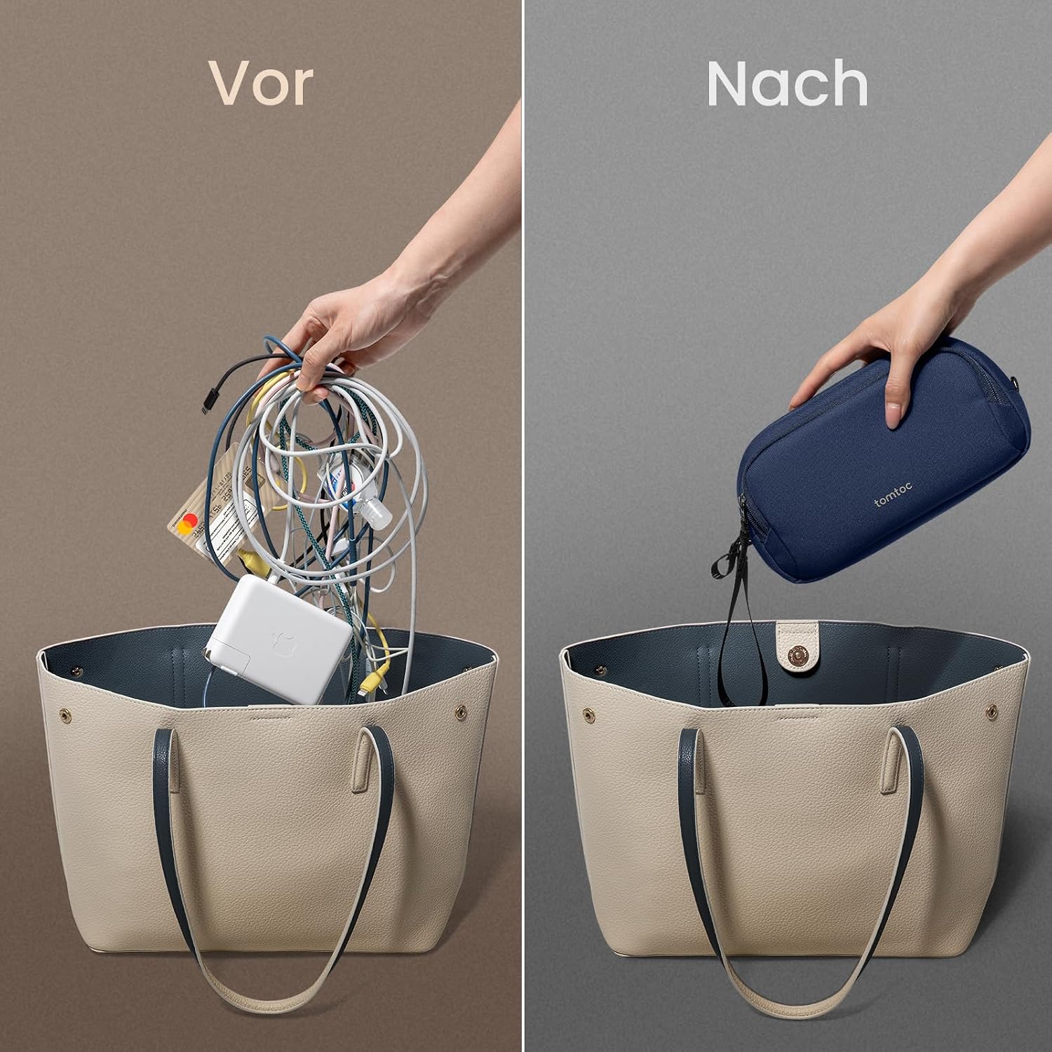 Detalle de tomtoc Light-T12 Kabeltasche / Zubehörtasche (Aufbewahrungstasche für Reise-Elektronik)