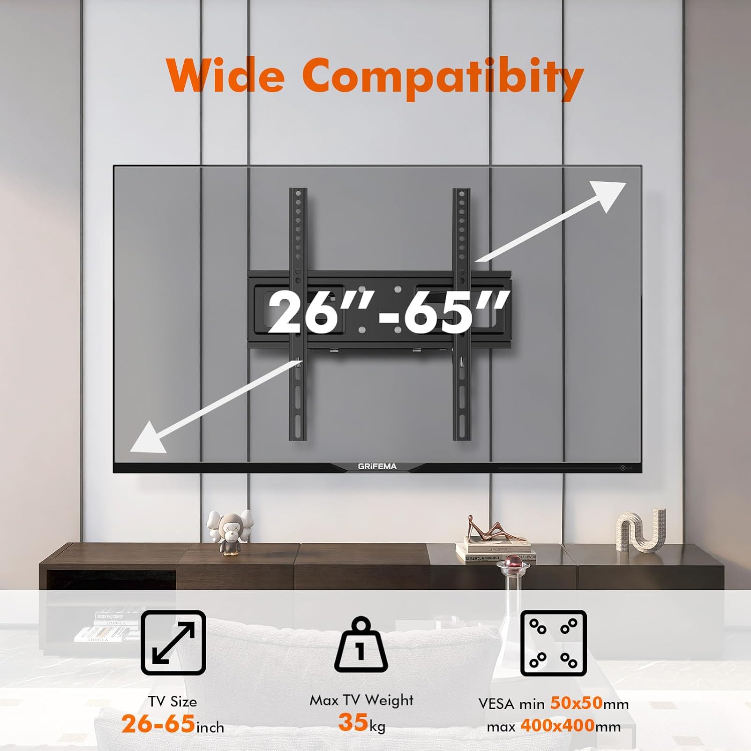 Detalle de GRIFEMA GB1006-4 TV wall bracket 26–65 inch