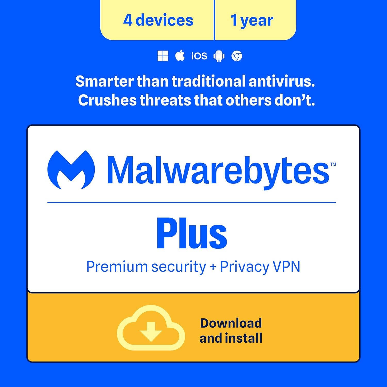 Detalle de Malwarebytes Standard, Premium Security + VPN (1 Year, 4 Devices) – Comprehensive Threat Protection with Privacy