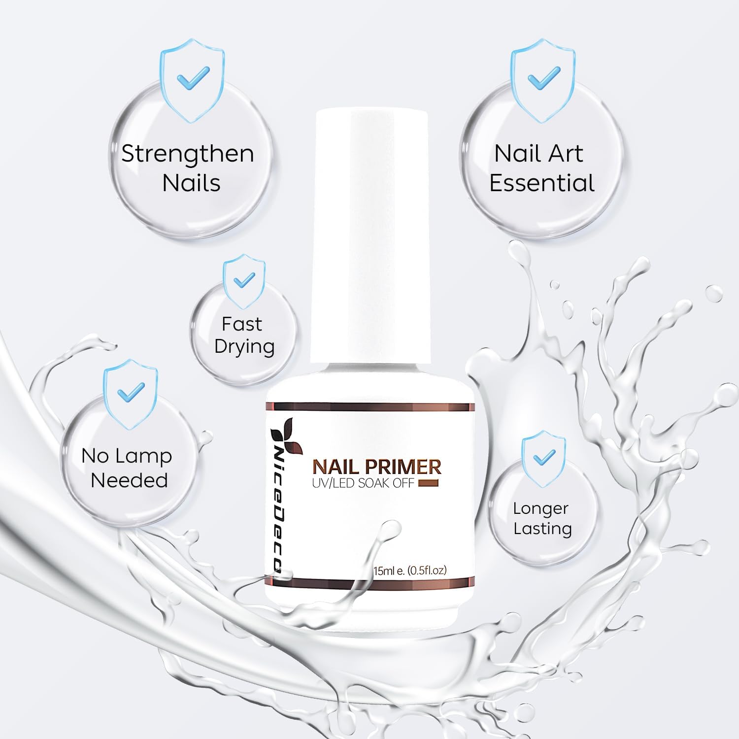 Detalle 2 de Nicedeco Primer Ongle Gel UV 15ml sans HEMA – Apprêt d’adhésion sans lampe UV