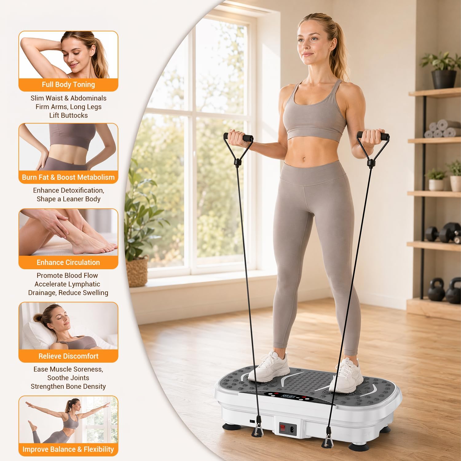Detalle 2 de Vibration Plate Exercise Machine: Full Body Shaker for Home Use