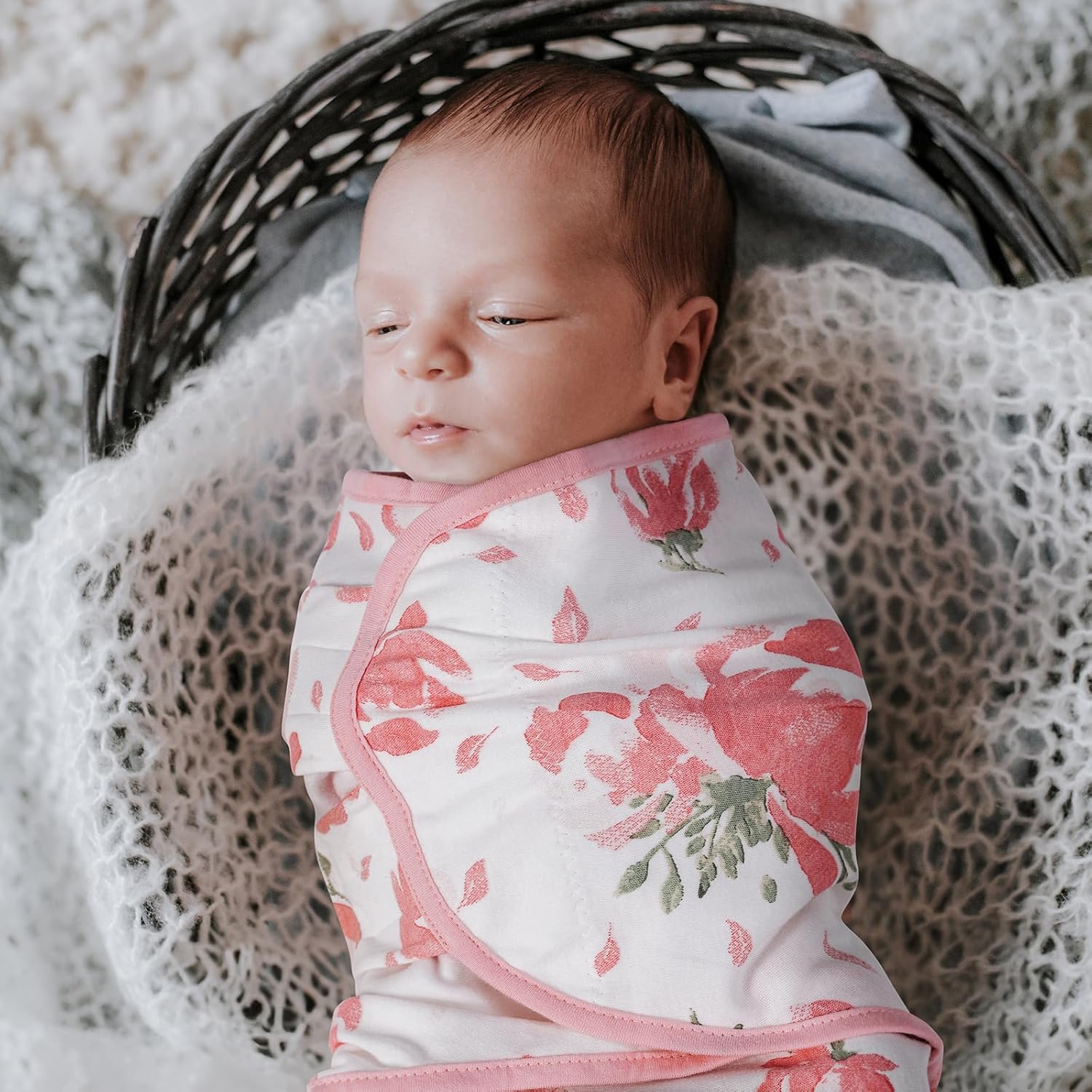 Thumbnail 6 de GLLQUEN BABY Baby Swaddle Wraps (0–3 Months) – 3 Pack Organic Cotton Swaddling Blankets, Oeko‑tex100, Flower design