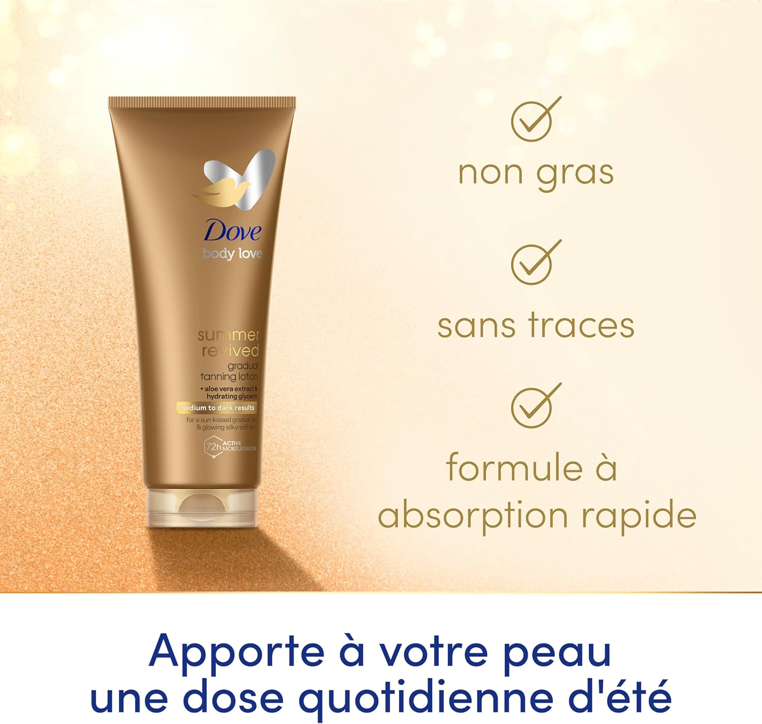 Thumbnail 4 de Dove Lotion Corporelle Autobronzante Summer Revived – Bronzage progressif pour peaux claires à moyennes, finition naturelle, 2 x 200 ml