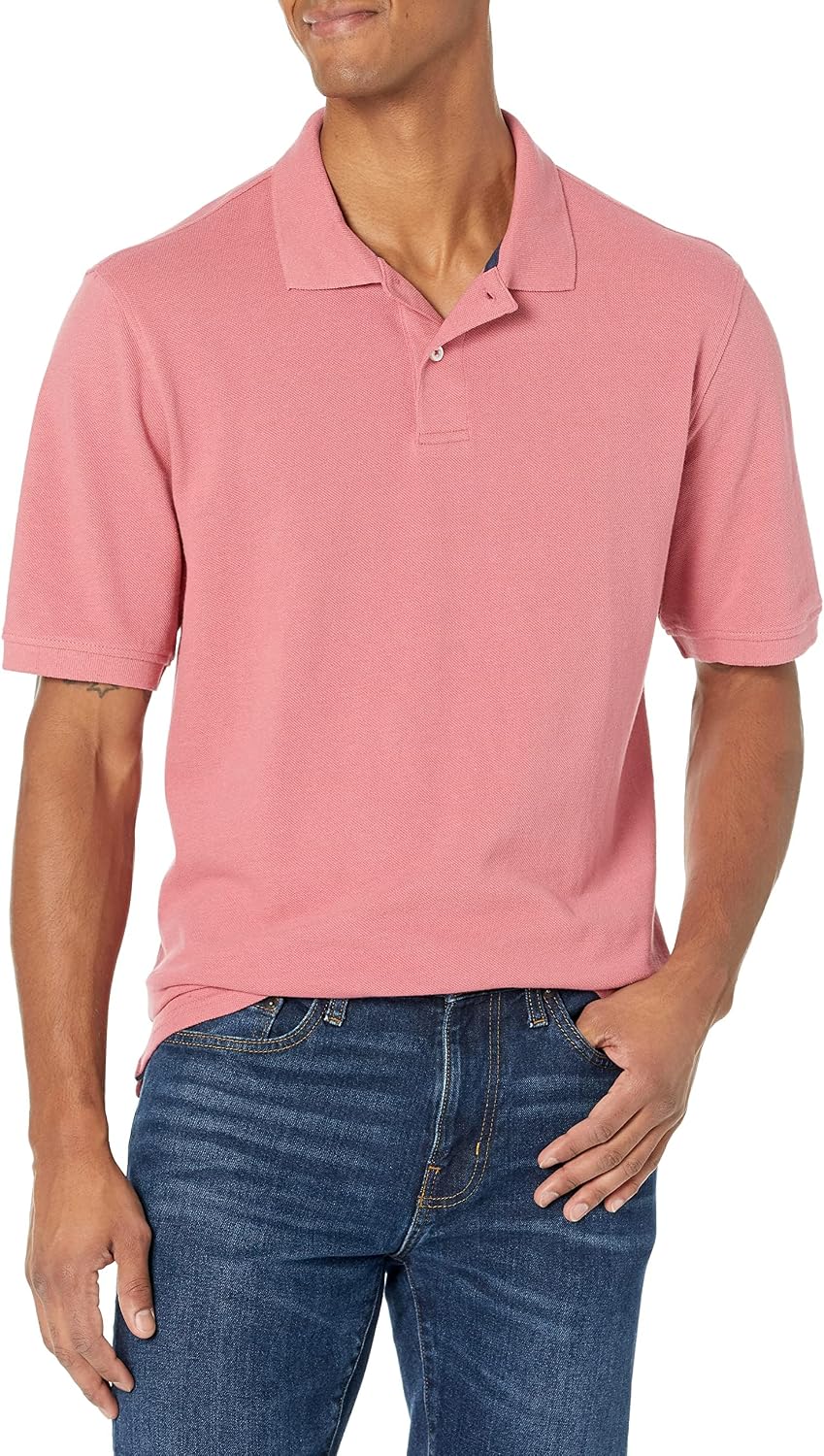 Detalle de Amazon Essentials men’s regular-fit cotton piqué polo shirt (big & tall)