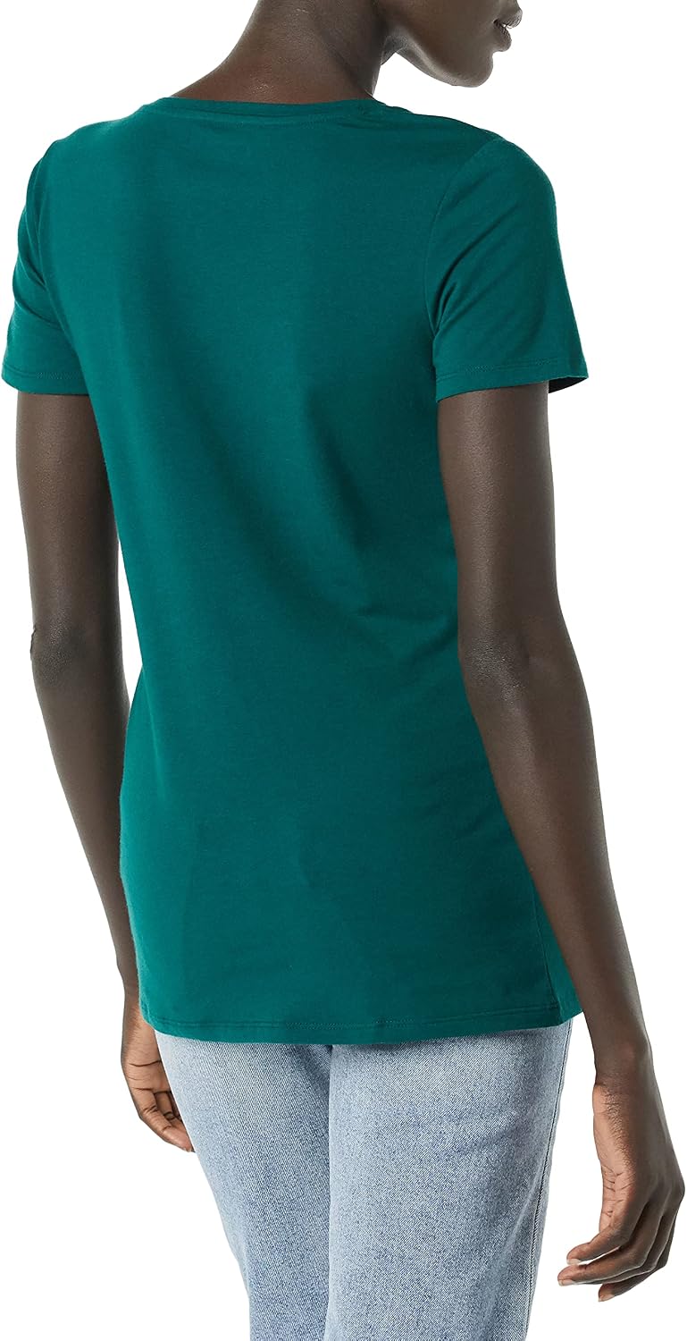 Detalle 2 de Amazon Essentials Damen T-Shirt Regular Fit mit V-Ausschnitt, Kurzarm – Multi-Pack