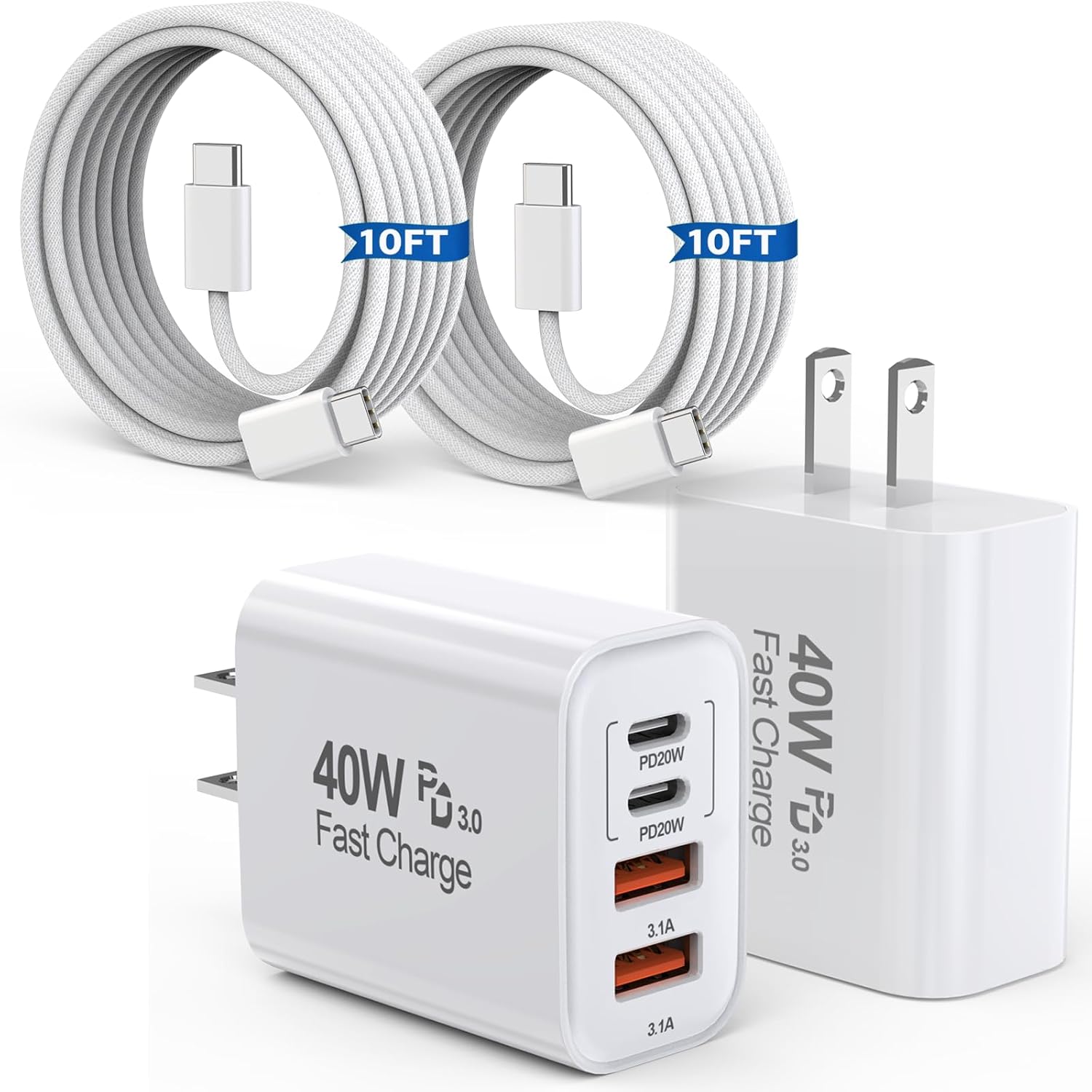 Detalle de 10-Foot USB-C to C Charger for iPhone 17 Pro ⚡