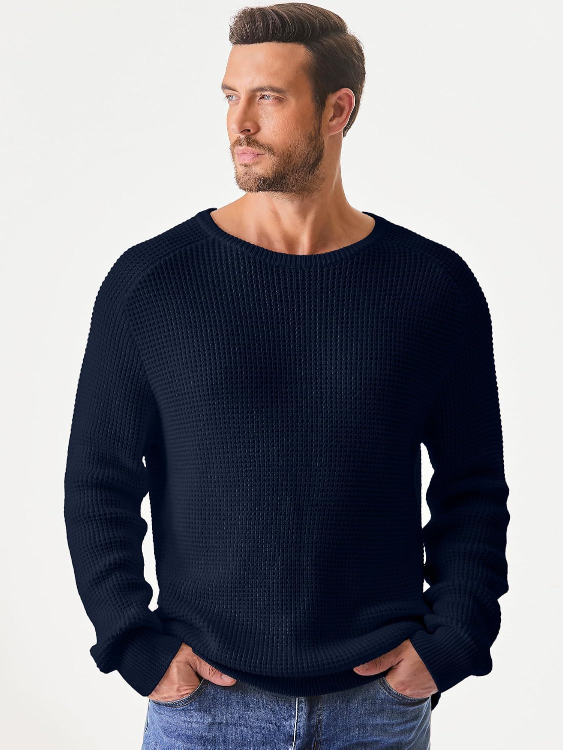 Thumbnail 6 de Elegancity Herren Rundhals-Pullover: Grobstrick Sweatshirt S-3XL