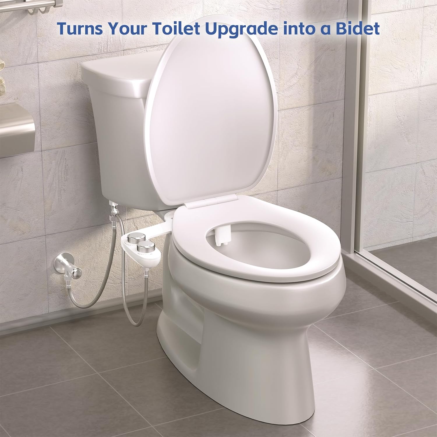 Thumbnail 1 de Bidet Attachment for Toilet Seat Water Pressure (Non-Electric, Dual Nozzle)
