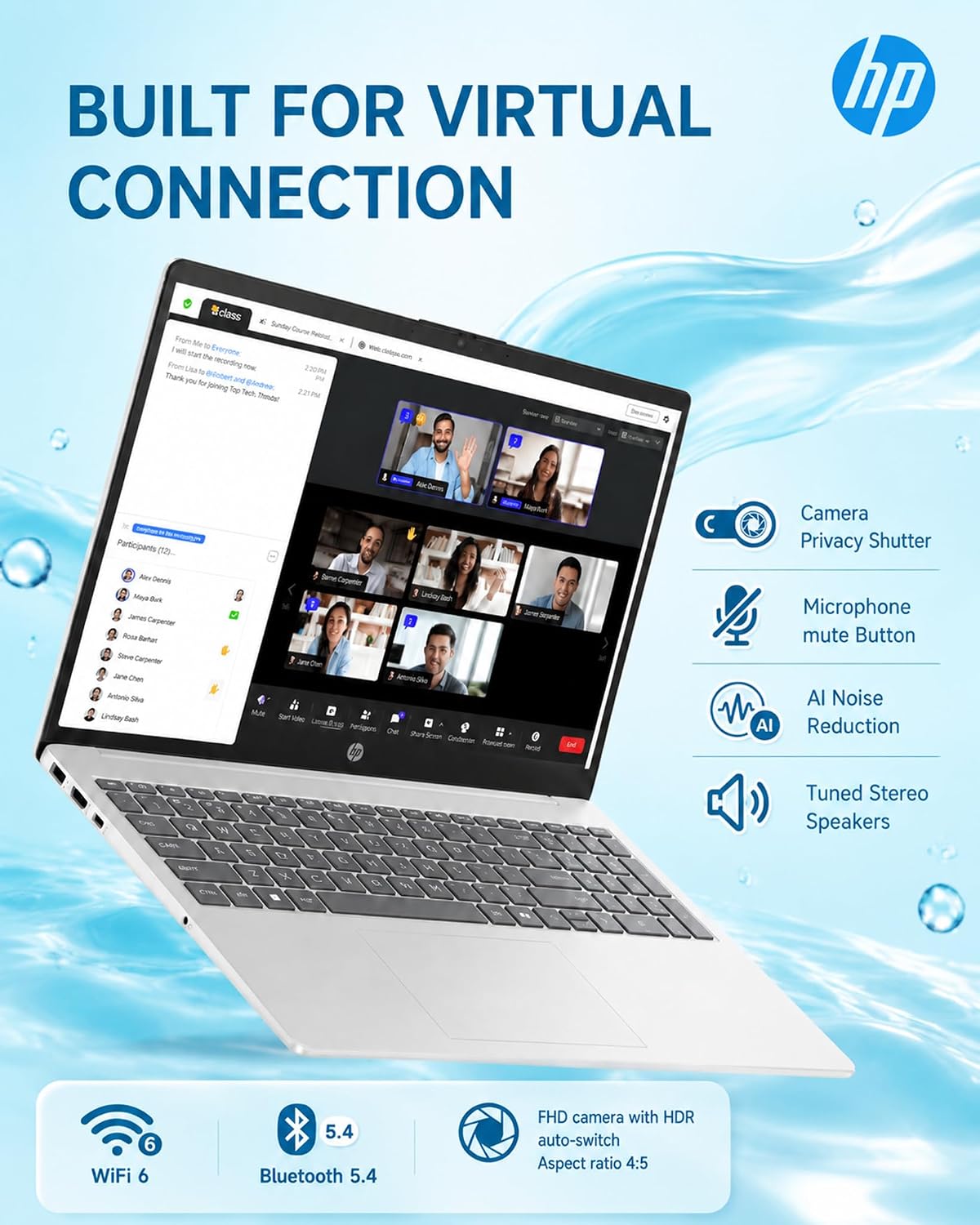 Detalle de HP Touchscreen Laptop, Ryzen 7 7730U