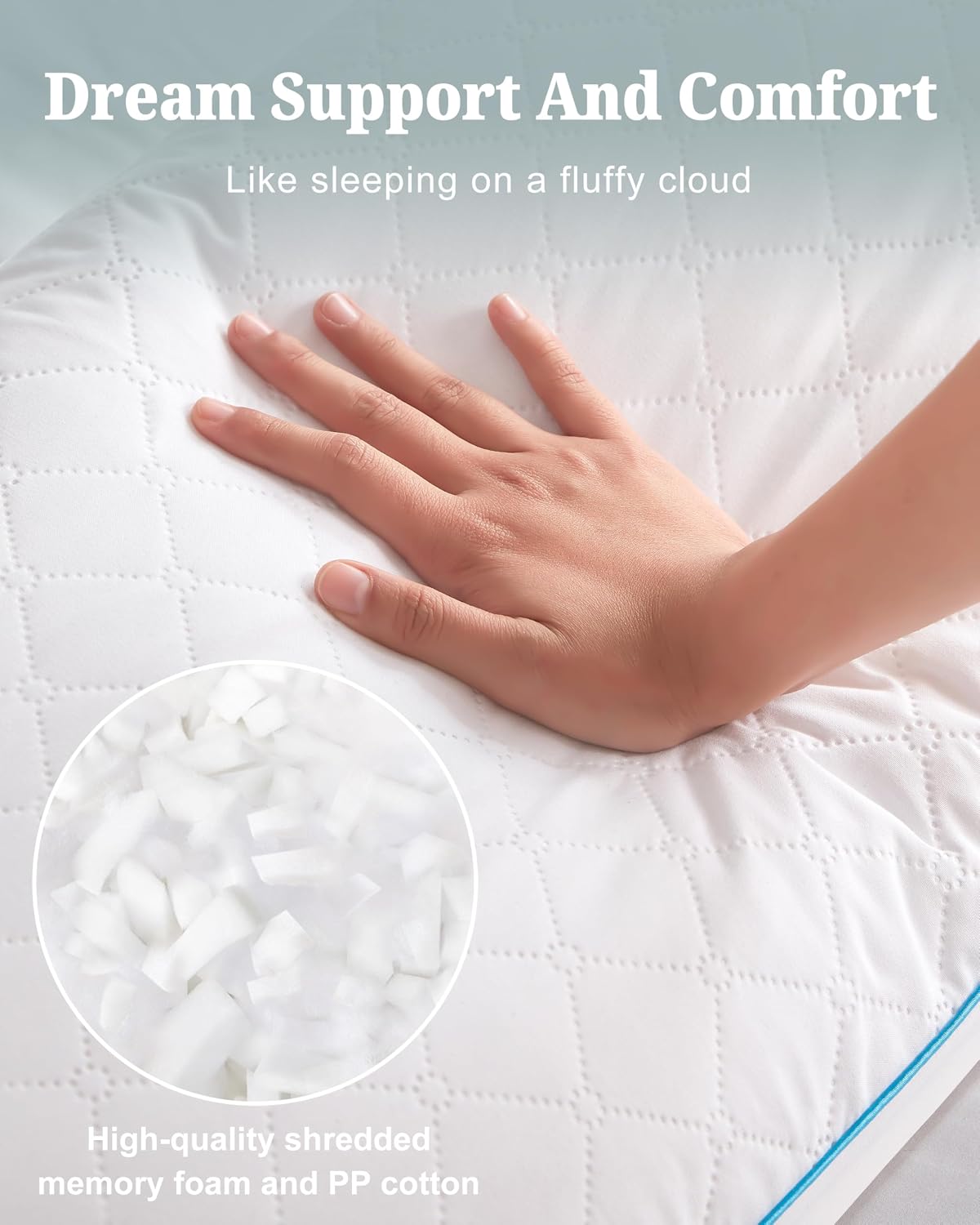 Detalle 2 de YZ HOME Long Body Pillow, 20 x 54 Inch Shredded Memory Foam