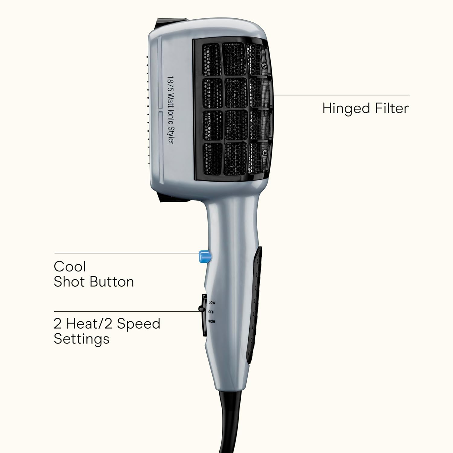 Detalle 2 de Conair 3-in-1 Styling Hair Dryer 1875W ๐โ