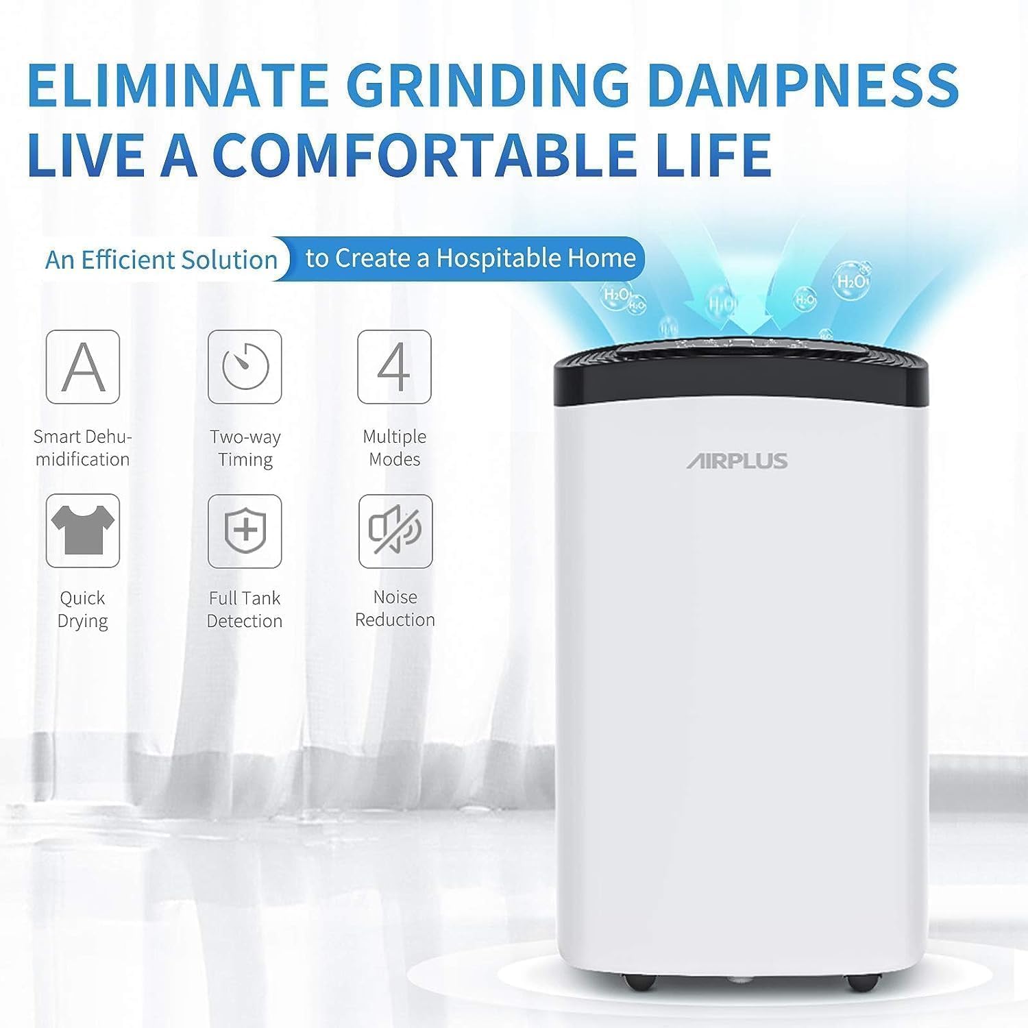 Detalle 2 de ELECCI 10L/Day Dehumidifier with 1.4L Tank 🏠