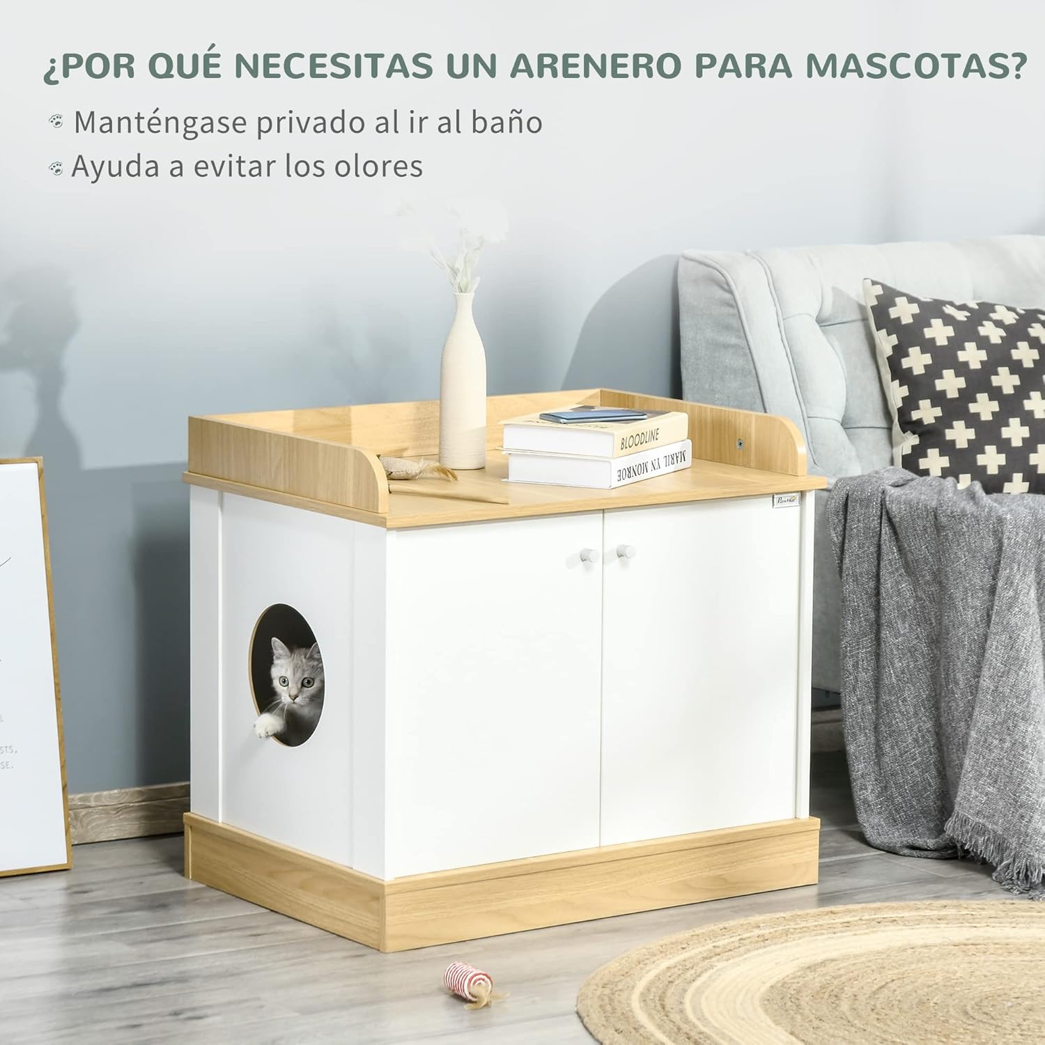 Thumbnail 4 de PawHut Casa para Gatos 2 en 1 Mueble Arenero