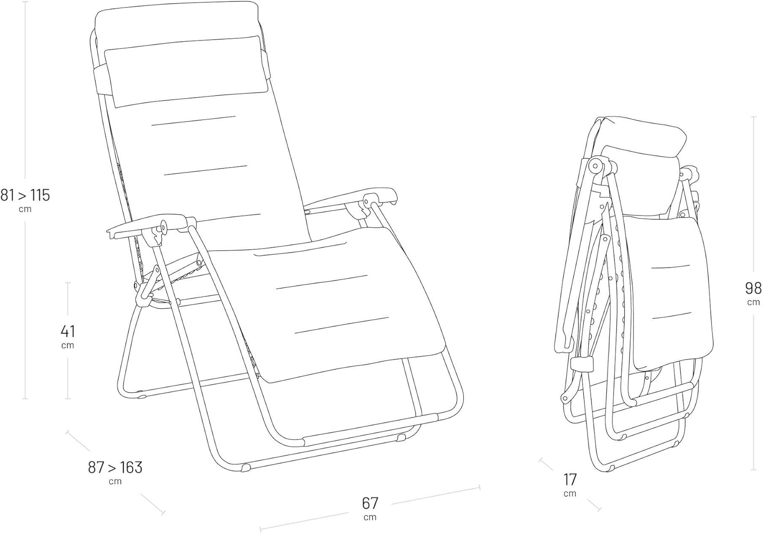 Thumbnail 2 de Lafuma MOBILIER – Fauteuil Matelassé Relax Zéro Gravité, Chaise Longue Pliante Jardin et Intérieur