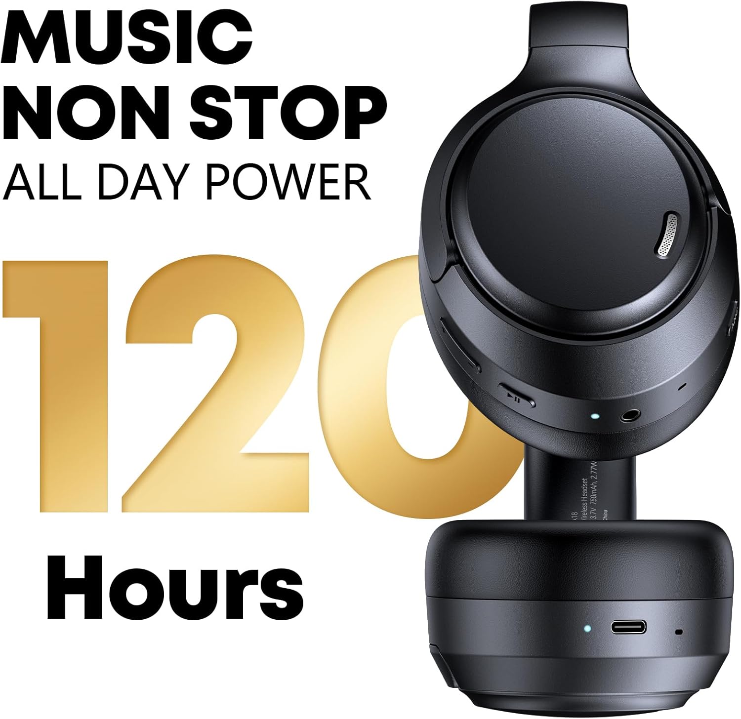 Thumbnail 2 de Hybrid ANC Bluetooth 6.0 Headphones with 120H Battery, 6-Mic ENC, Over-Ear Comfort